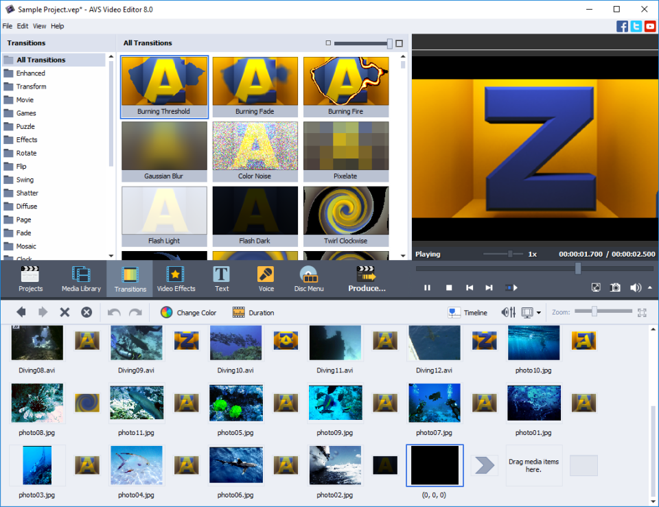 screenshot of AVS Video Editor